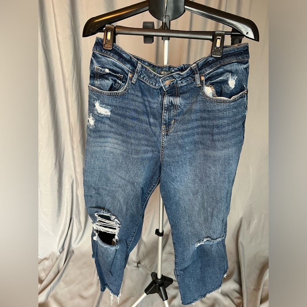 Distressed Blue Jeans